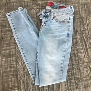 Light denim skinny jeans